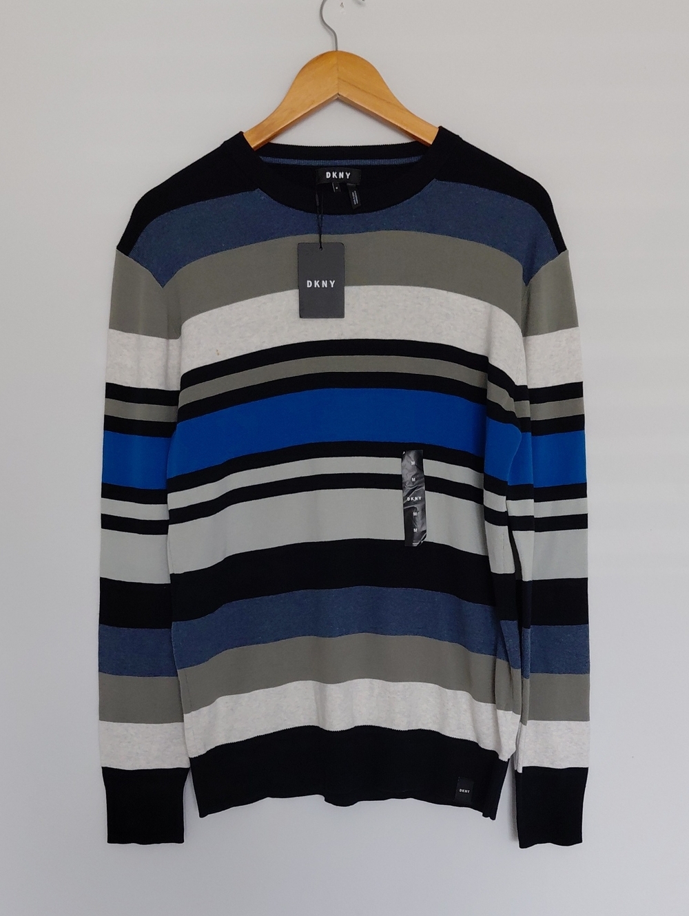 DKNY Men’s Striped Crewneck Sweater